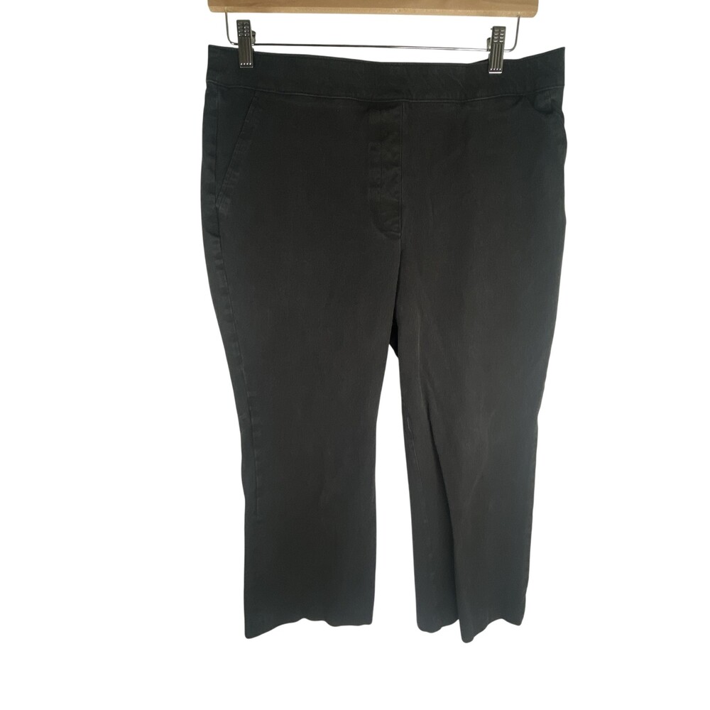 Spanx Pants Womens XL Black Polished Twill Stretch Straight Leg Pull On 34x26